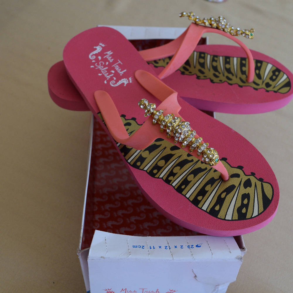 COPY - New Miss Trish Caterpillar Flip Flops 9